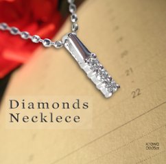 『特別価格販売』天然ダイヤモンドネックレス・0.05ｃｔ/K10WG　ホワイトゴールドネックレス　天然ダイヤネックレス　４月誕生石画像