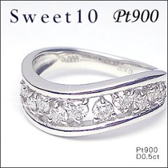 sweet10 プラチナ ダイヤモンド指輪0.5ｃｔダイヤモンド×プラチナリング/Pt900☆結婚１０年目に贈るスイートテンダイヤモンドの画像