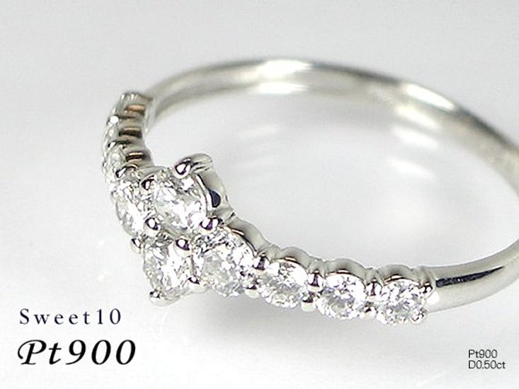 sweet10ダイヤモンド プラチナ ダイヤモンド指輪 0.5ｃｔ ダイヤ プラチナリング 結婚１０年目 結婚記念日 記念日 プレゼント 女性 嫁画像