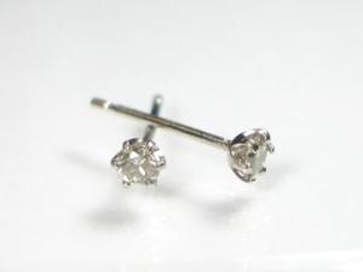 天然ダイヤモンドピアス・0.1ｃｔ/K10（ホワイトゴールド）(ピンクゴールド)(イエローゴールド)   天然ダイヤ　４月誕生石画像