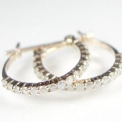 【フープピアス】天然ダイヤモンドピアス・ (SIクラス）0.2ｃｔ/K18WG(ホワイトゴールド) K18PG(ピンクゴールド) 18金 エタニティ 　ダイヤピアス画像