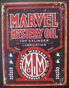 オイルメーカーブリキ看板 Marvel Mystery ティンサイン アメリカン雑貨の画像