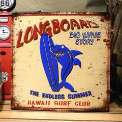 ブリキ看板 long board インテリアの画像