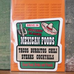 メキシカン ステッカー シール MEXICAN FOODS SIGN STICKER　アメリカン雑貨の画像