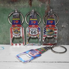 ROUTE66 栓抜き キーホルダー ルート66 オープナー キーリング アメリカン雑貨　の画像