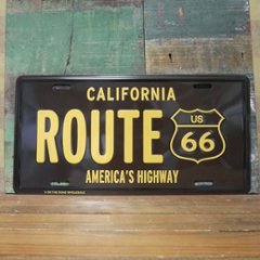  ルート66ティンプレート ROUTE66 ナンバープレートサイズ　ティンサイン　アメリカン雑貨の画像