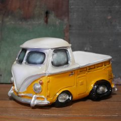 ピックアップトラック イエロー レジン 貯金箱 VWタイプバンク　アメリカン雑貨の画像