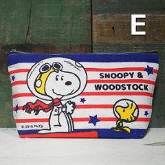 スヌーピー 帆布 スクエアポーチ PEANUTS 小物入れ 化粧ポーチ 筆記用具入れ　アメリカン雑貨画像