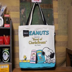 スヌーピーグッディバッグ リーディング PEANUTS SNOOPY トートバッグ 帆布トートの画像