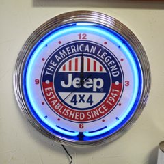 JEEP ネオンクロック　ジープ ガレージインテリア 掛け時計 アメリカン雑貨画像