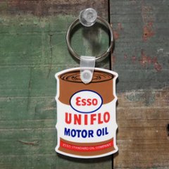 オイル缶 レーシングラバーキーホルダー ESSO OIL エッソオイルアメリカン雑貨の画像