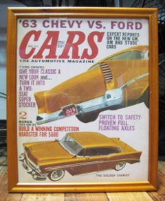 インテリアピクチャー 【CARS】レトロカー雑誌 ポスター額 アメリカンインテリアの画像