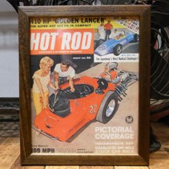 インテリアピクチャー 【HOT ROD】レトロカー雑誌ポスター額 アメリカンインテリアの画像