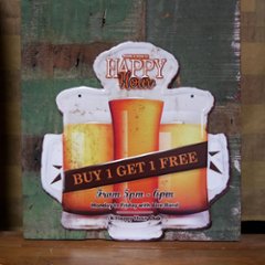 ビア ビール BUY 1 GET 1 FREE  エンボス看板 ティンサイン　アメリカン雑貨の画像