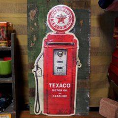 TEXACO GAS PUMP テキサコオイル ガスポンプ　オイルメーカー　ブリキ看板 アメリカン雑貨の画像