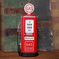 ガソリンポンプ ブリキのおもちゃ インテリア オブジェ　アンティークガスポンプ　アメリカン雑貨の画像