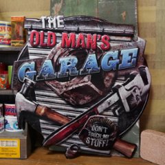 アンティーク メタルプレート  OLD MAN'S GARAGE  ティンプレート　アメリカン雑貨の画像