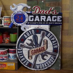 アンティーク メタルプレート  DAD'S GARAGE 2  ティンプレート　アメリカン雑貨の画像