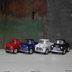 ステップサイド ダイキャストミニカー 4Pセット Stepside トラック プルバックミニカー　アメリカン雑貨の画像