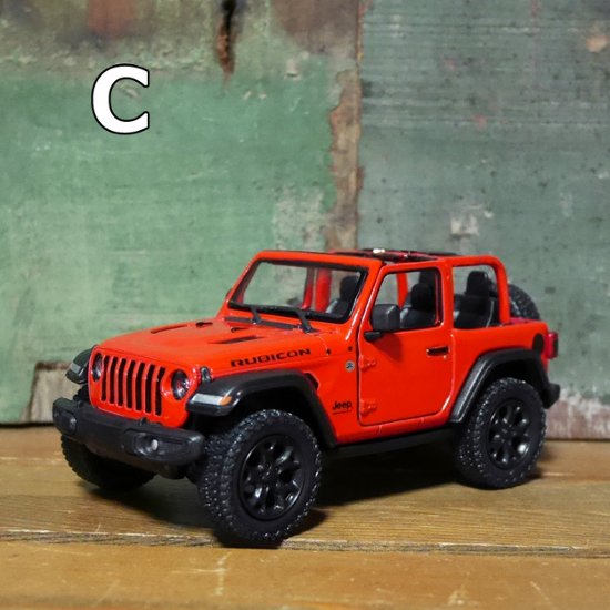 ジープ ラングラー 2018 オープンカー Jeep Wrangler KiNSMART 1/34 レトロミニカー アメリカン雑貨画像