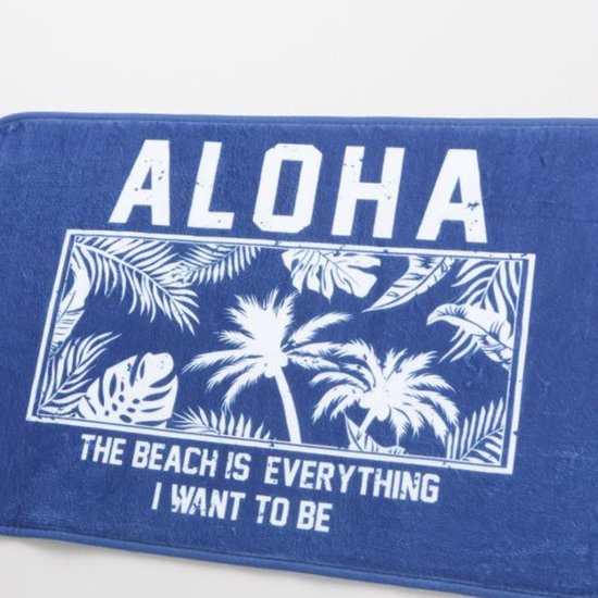 ハワイアン コクアフロアマット ALOHA　インテリアマット　玄関マット　バスマット　アメリカン雑貨画像