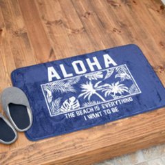 ハワイアン コクアフロアマット ALOHA　インテリアマット　玄関マット　バスマット　アメリカン雑貨の画像