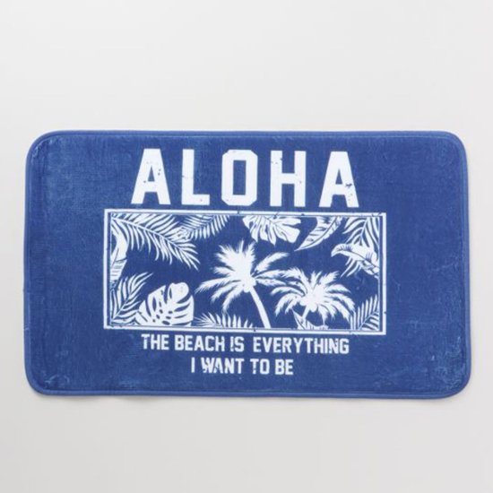 ハワイアン コクアフロアマット ALOHA　インテリアマット　玄関マット　バスマット　アメリカン雑貨画像