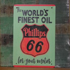 PHILLIPS66オイル サイン看板　モーター系フィリップス66　ガレージインテリア A4ブリキ看板  アメリカン雑貨の画像