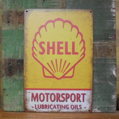 アメリカンサインボード SHELL インテリア シェルオイル　ガレージインテリア A4ブリキ看板  アメリカン雑貨の画像