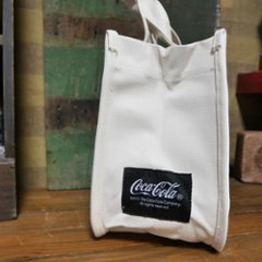 コカ コーラ ミニトートバッグ Coca-Cola 刺繍ロゴ 帆布 ランチトートバッグ　アメリカン雑貨画像