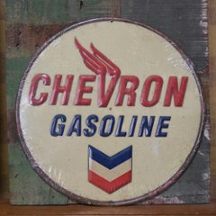 CHEVRON エンボスサイン看板 シェブロン  オイルメーカー　ガレージインテリア ブリキ看板  アメリカン雑貨の画像