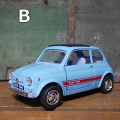 フィアット500 プルバックミニカー PULL BACK CAR Fiat500 Nuova500 1/24 レトロミニカー キンスマート アメリカン雑貨画像