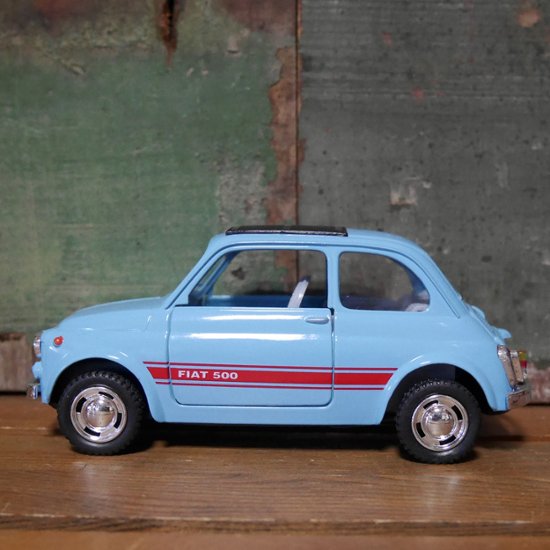 フィアット500 プルバックミニカー PULL BACK CAR Fiat500 Nuova500 1/24 レトロミニカー キンスマート アメリカン雑貨画像