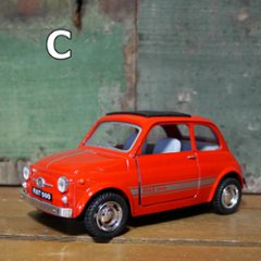 フィアット500 プルバックミニカー PULL BACK CAR Fiat500 Nuova500 1/24 レトロミニカー キンスマート アメリカン雑貨画像