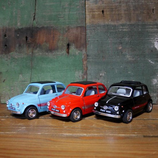 フィアット500 プルバックミニカー PULL BACK CAR Fiat500 Nuova500 1/24 レトロミニカー キンスマート アメリカン雑貨画像