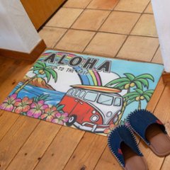 ハワイアン PVC インテリアマット HAWAII ALOHA BUS キッチンマット の画像