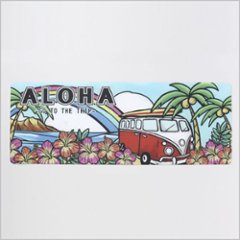 ハワイアン PVC インテリアマット HAWAII ラムラム　ALOHA BUS ロングキッチンマットの画像