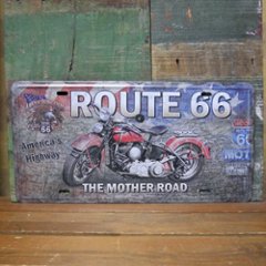 ルート66 アンティークエンボスプレート ROUTE66 THE MOTHER ROAD モーター系アメリカン雑貨の画像