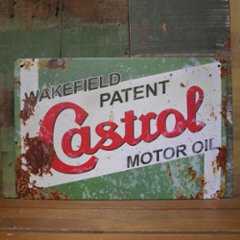 アメリカンサインボード CASTROL インテリア A4サイズ ブリキ看板  アメリカン雑貨の画像