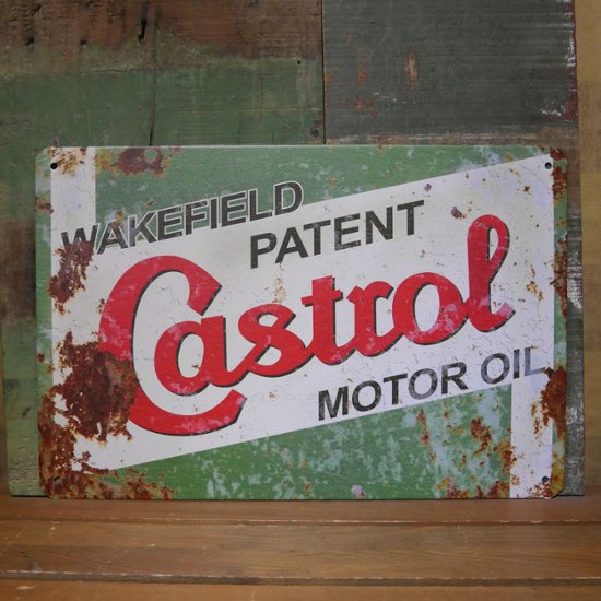 アメリカンサインボード CASTROL インテリア A4サイズ ブリキ看板  アメリカン雑貨画像