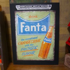 ブリキ看板 ファンタ インテリア Fanta アンティーク ティンサイン コカ・コーラ アメリカン雑貨の画像