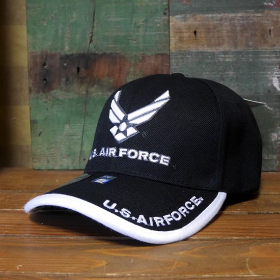 エアフォース ミリタリー キャップ ソリッド ブラック AIR FORCE 帽子 アメカジ　アメリカン雑貨画像