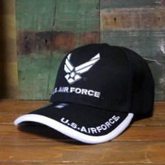 エアフォース ミリタリー キャップ ソリッド ブラック AIR FORCE 帽子 アメカジ　アメリカン雑貨の画像