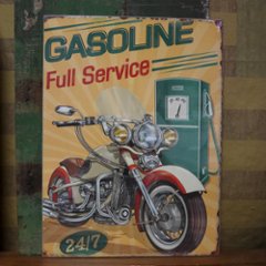 木製看板 GASOLINE Full Service ウッドボード ガソリン アメリカン雑貨の画像