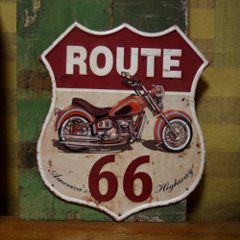 ルート66 アンティークエンボスプレート ROUTE66 America's Highway アメリカン雑貨の画像