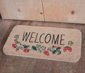 ウェルカムコイヤーマット ボタニカル ストロベリー  WELCOME MAT コイヤーマット  アメリカン雑貨の画像