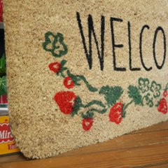 ウェルカムコイヤーマット ボタニカル ストロベリー  WELCOME MAT コイヤーマット  アメリカン雑貨画像