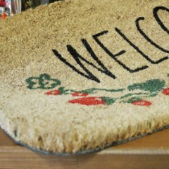 ウェルカムコイヤーマット ボタニカル ストロベリー  WELCOME MAT コイヤーマット  アメリカン雑貨画像