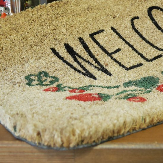 ウェルカムコイヤーマット ボタニカル ストロベリー  WELCOME MAT コイヤーマット  アメリカン雑貨画像