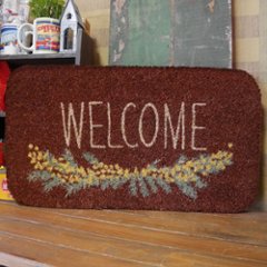 ウェルカムコイヤーマット ボタニカル ミモザ  WELCOME MAT コイヤーマット  アメリカン雑貨の画像